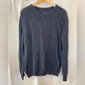 Prana Mens Slim FiT Medium Organic Cotton Crewneck Sweater Navy Blue